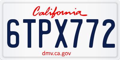 CA license plate 6TPX772