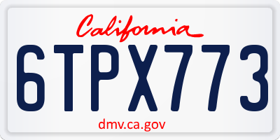 CA license plate 6TPX773