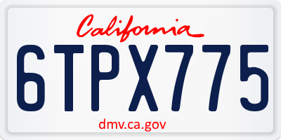 CA license plate 6TPX775