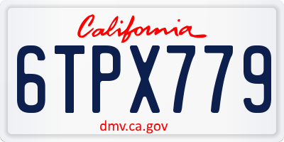 CA license plate 6TPX779