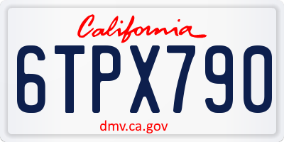 CA license plate 6TPX790