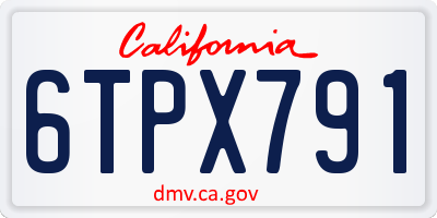 CA license plate 6TPX791