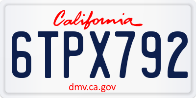 CA license plate 6TPX792