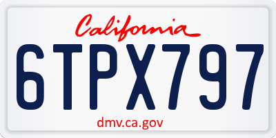 CA license plate 6TPX797