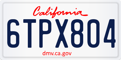 CA license plate 6TPX804