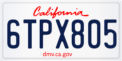 CA license plate 6TPX805