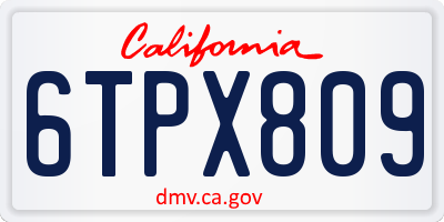 CA license plate 6TPX809