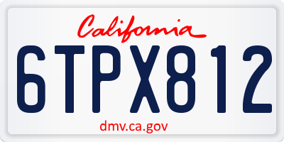 CA license plate 6TPX812