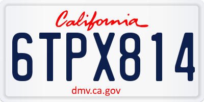 CA license plate 6TPX814