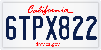 CA license plate 6TPX822