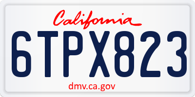 CA license plate 6TPX823