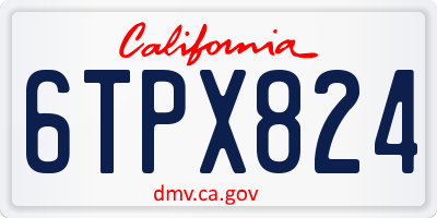 CA license plate 6TPX824