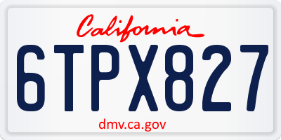 CA license plate 6TPX827