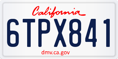 CA license plate 6TPX841