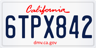 CA license plate 6TPX842