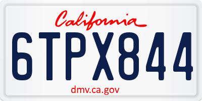 CA license plate 6TPX844