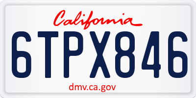 CA license plate 6TPX846