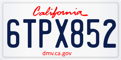 CA license plate 6TPX852