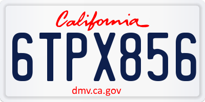 CA license plate 6TPX856