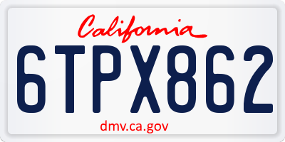 CA license plate 6TPX862