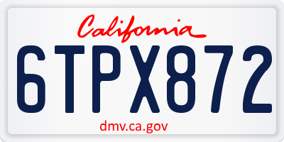 CA license plate 6TPX872