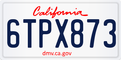 CA license plate 6TPX873