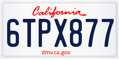 CA license plate 6TPX877