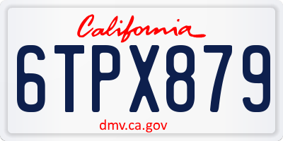 CA license plate 6TPX879