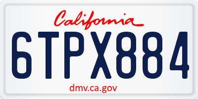 CA license plate 6TPX884