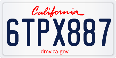 CA license plate 6TPX887