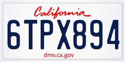 CA license plate 6TPX894