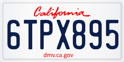 CA license plate 6TPX895