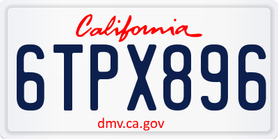 CA license plate 6TPX896