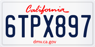 CA license plate 6TPX897