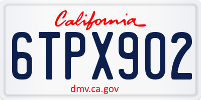 CA license plate 6TPX902