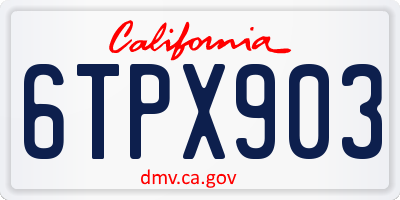 CA license plate 6TPX903