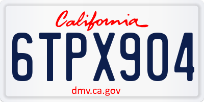 CA license plate 6TPX904