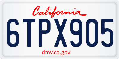 CA license plate 6TPX905