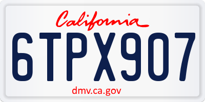 CA license plate 6TPX907