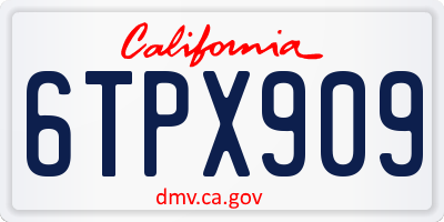 CA license plate 6TPX909