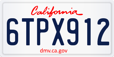 CA license plate 6TPX912