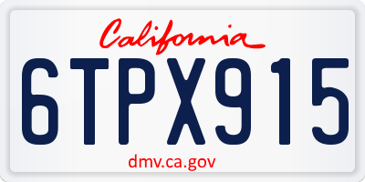 CA license plate 6TPX915