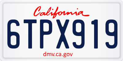 CA license plate 6TPX919