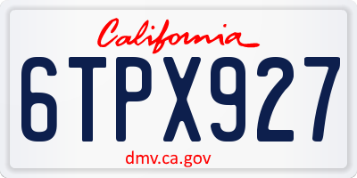 CA license plate 6TPX927