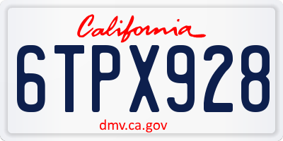 CA license plate 6TPX928