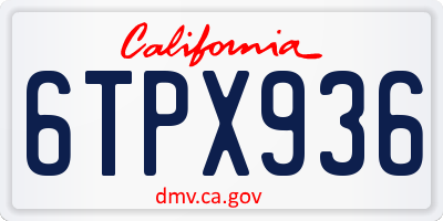 CA license plate 6TPX936