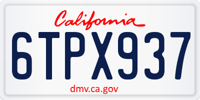 CA license plate 6TPX937