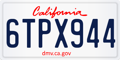 CA license plate 6TPX944