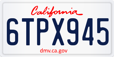 CA license plate 6TPX945