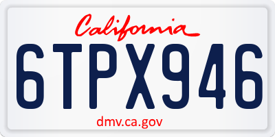 CA license plate 6TPX946